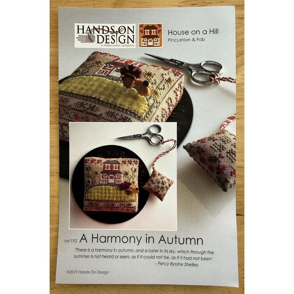 Hands On Design A Harmony in Autumn Cross Stitch Kit BUNDLE Chart, Linen & Floss
